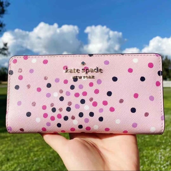 NWT Kate Spade Large Bifold Wallet Pink Dot - Picture 5 of 7